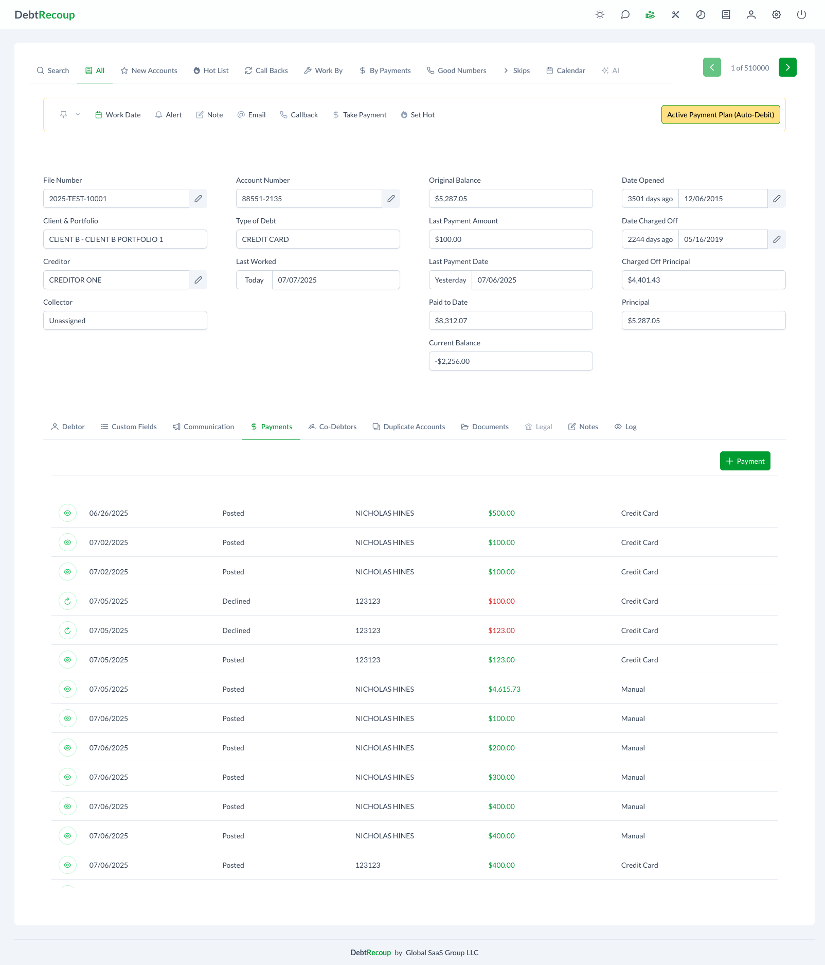 Payment History