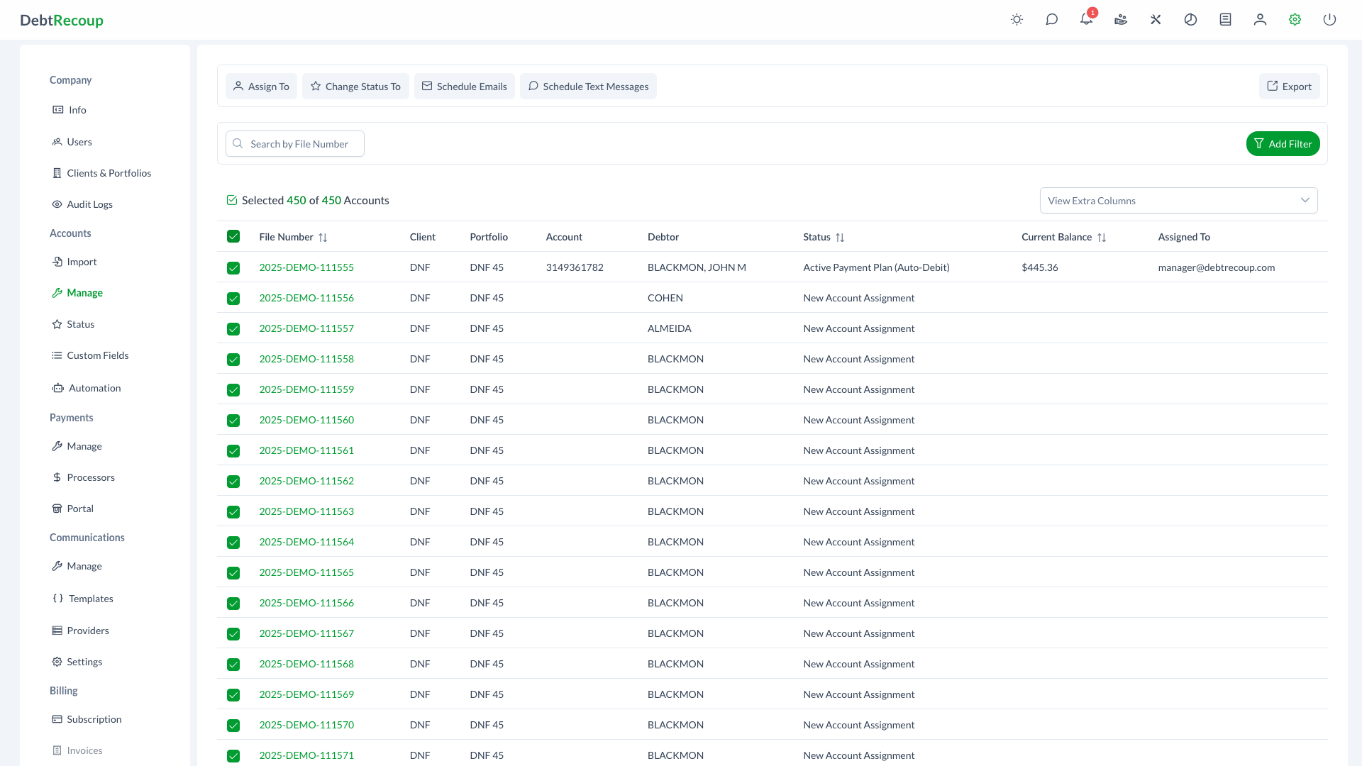 Bulk Operations Interface