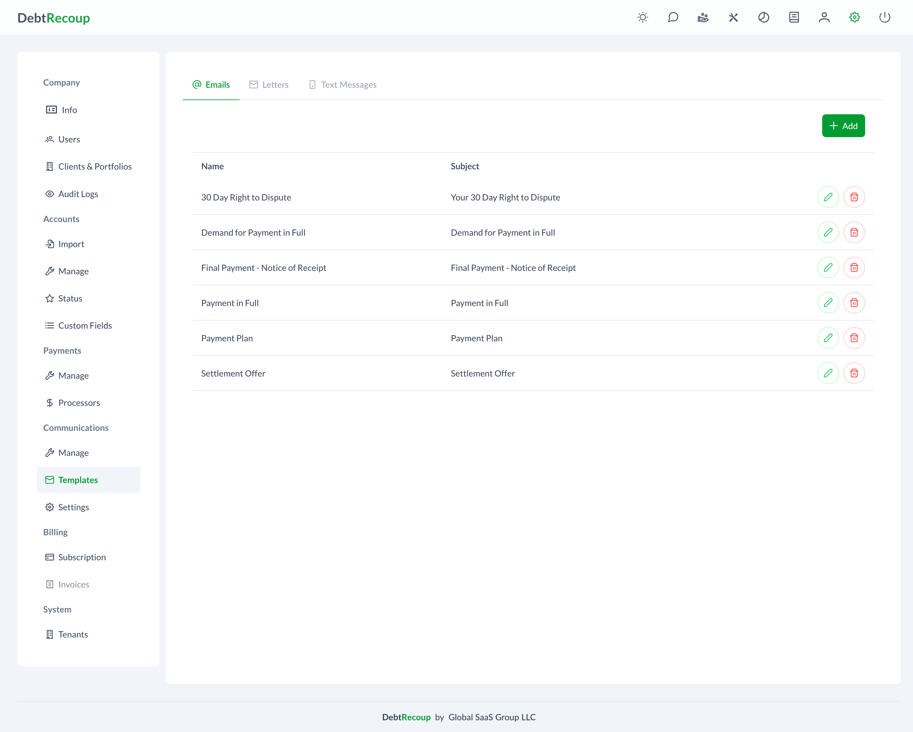 Email Template Management