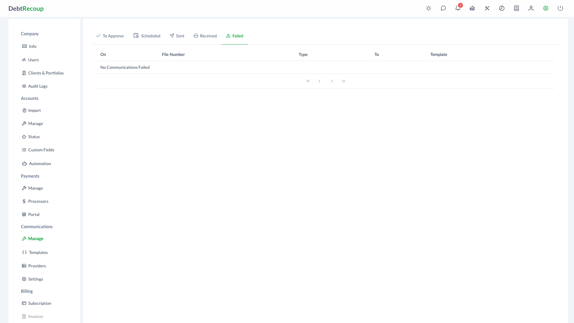 Failed Communications Interface