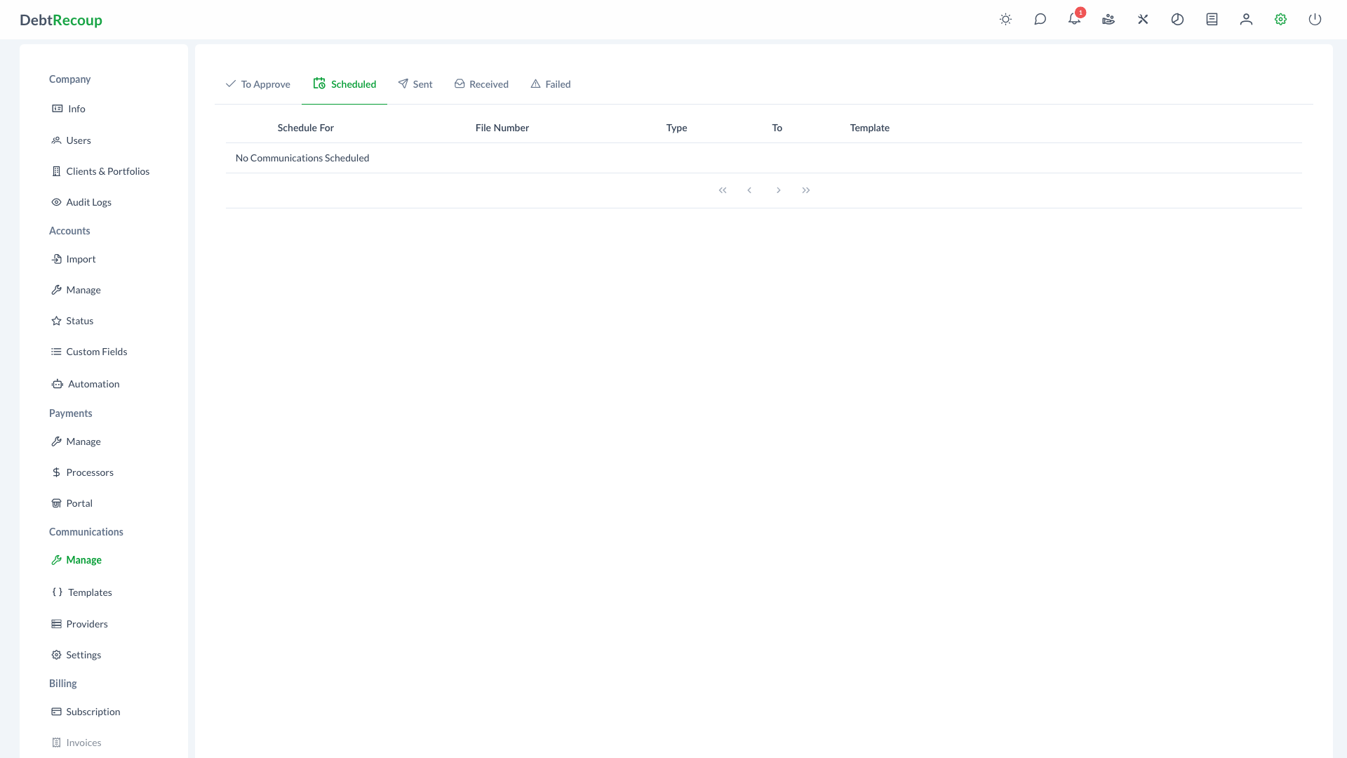 Scheduled Communications Interface