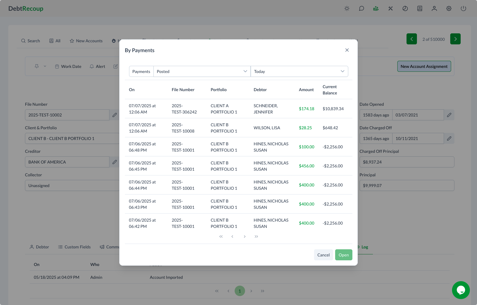 By Payments Modal