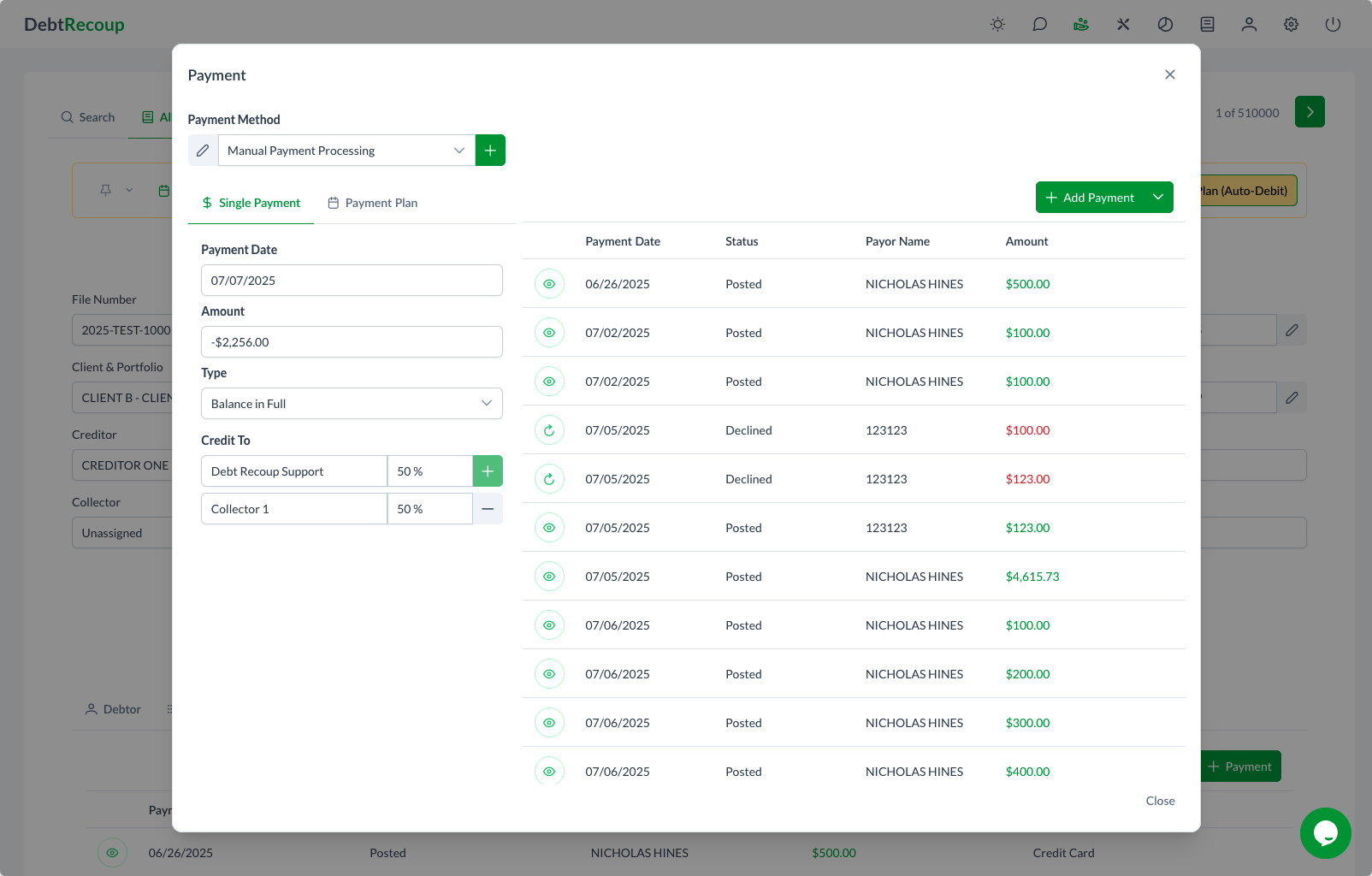 Payment with Credit Split