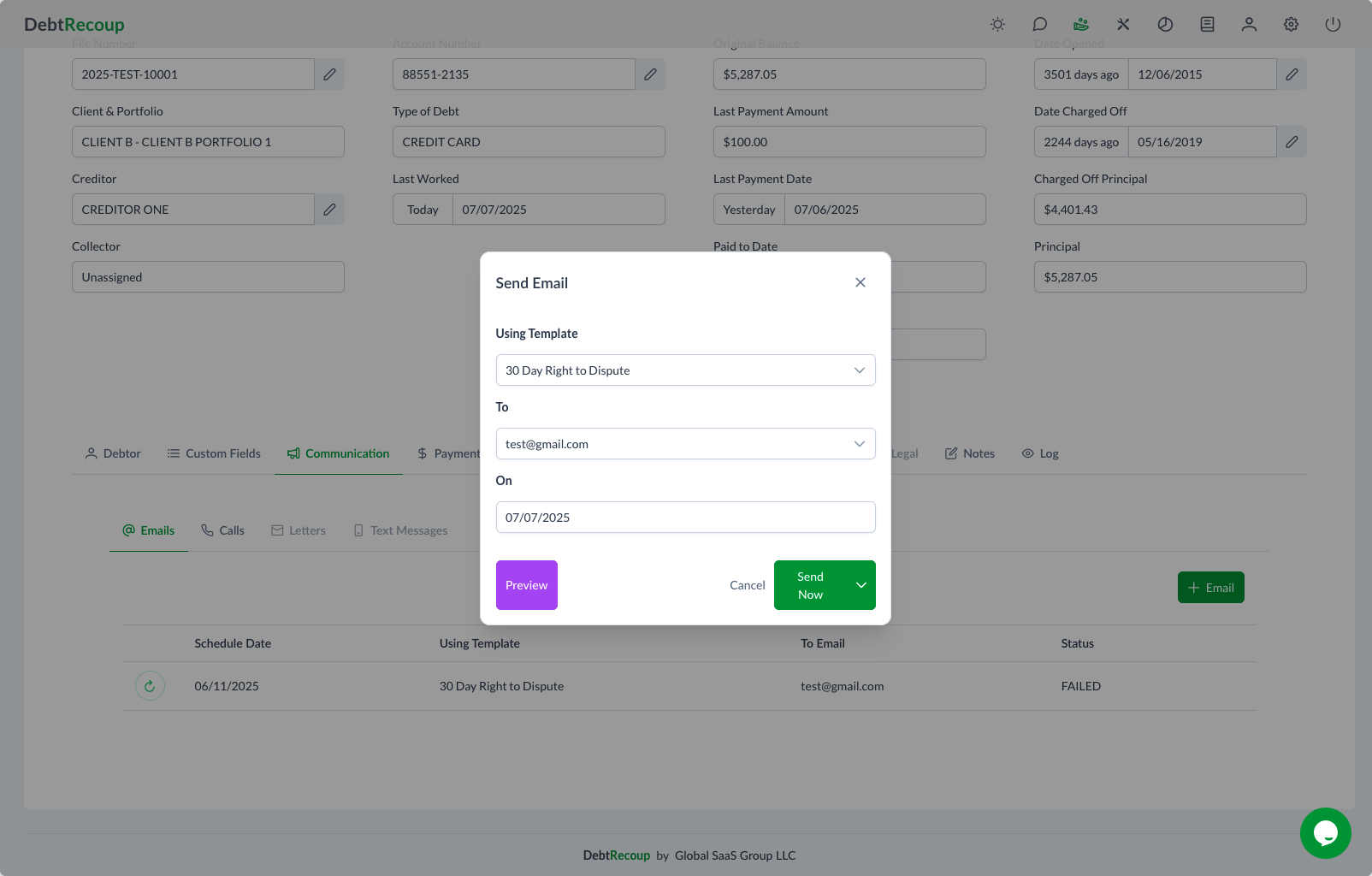 Send Email Modal